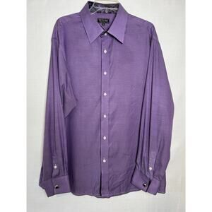 Tessori Mens Shirt XXL Uomo Double Button Collar Silver Cuff Links Milan Italy